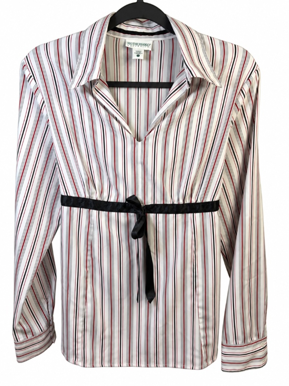 Motherhood Maternity – Striped Tie Waist Blouse – Size L